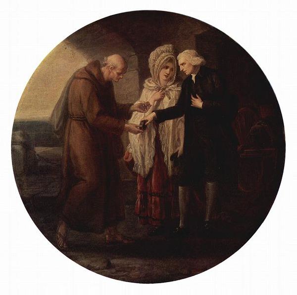 Angelica Kauffmann Der Monch aus Calais, Tondo